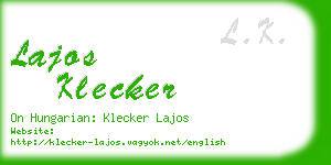 lajos klecker business card